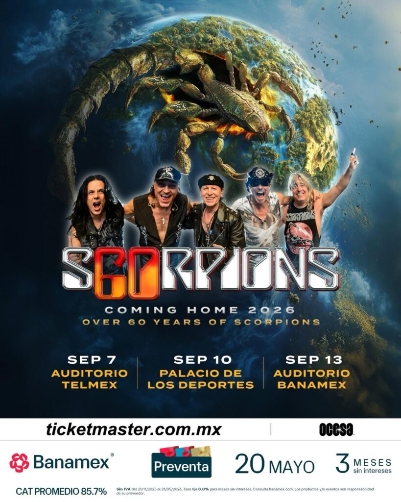 poster del concierto de scorpions en cdmx
