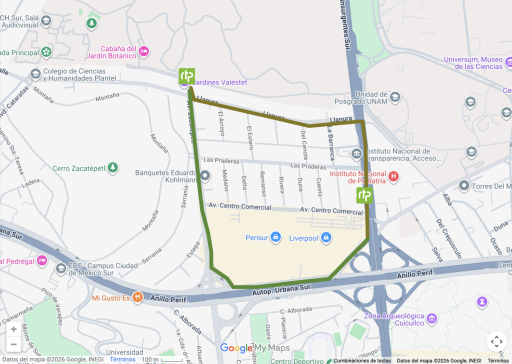 Mapa de la Ruta 40-A de la RTP, que conectará el CCH Sur con Perisur