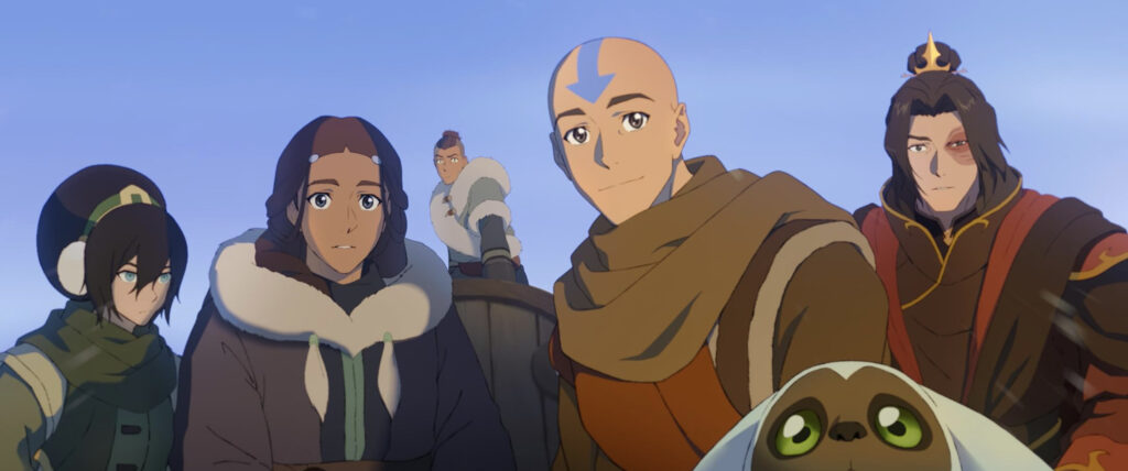 Katara, Sokka, Toph, Zuko, Aang y Momo