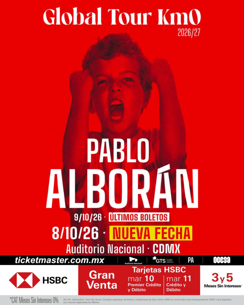 póster del concierto de Pablo Alborán en CDMX