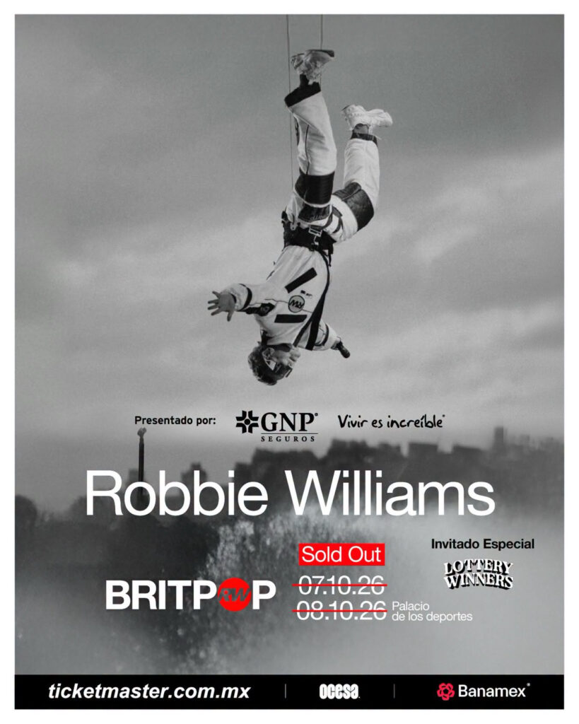 póster del concierto de Robbie Williams e CDMX