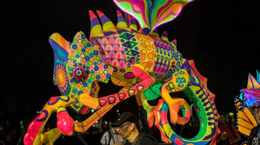 alebrijes iluminados en junio
