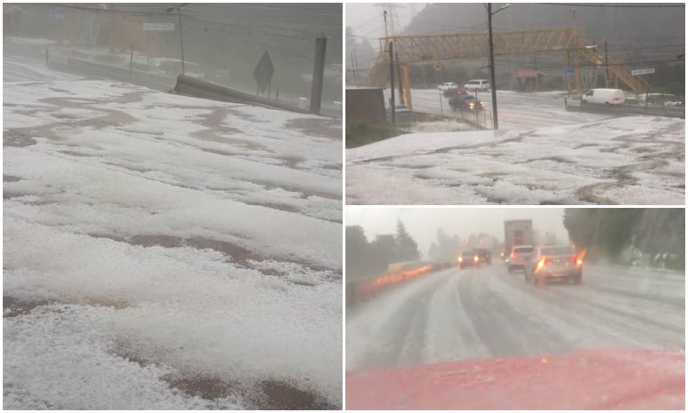 granizo en la México-Toluca