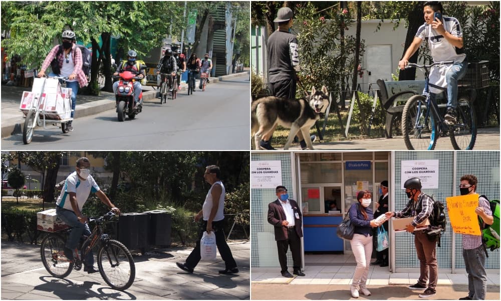 repartidores en bicicleta