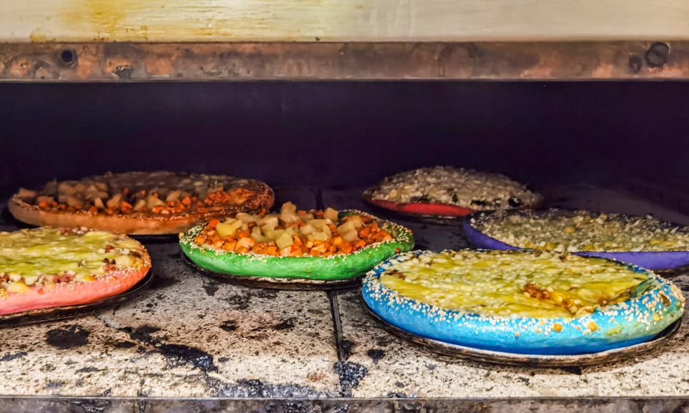 pizzas de colores