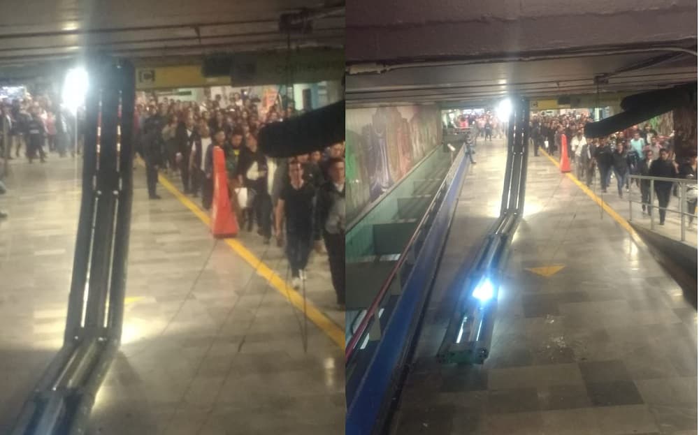 Accidente en Metro Garibaldi deja dos usuarios lesionados