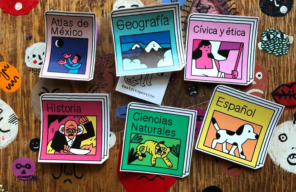 stickers de libros de texto