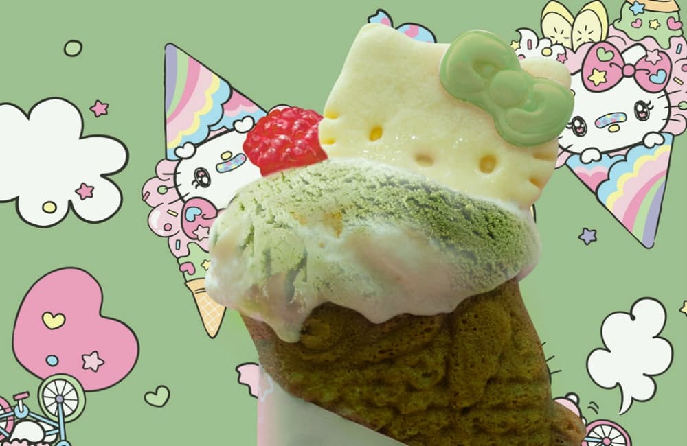 HELADO DE HELLO KITTY CON MATCHA