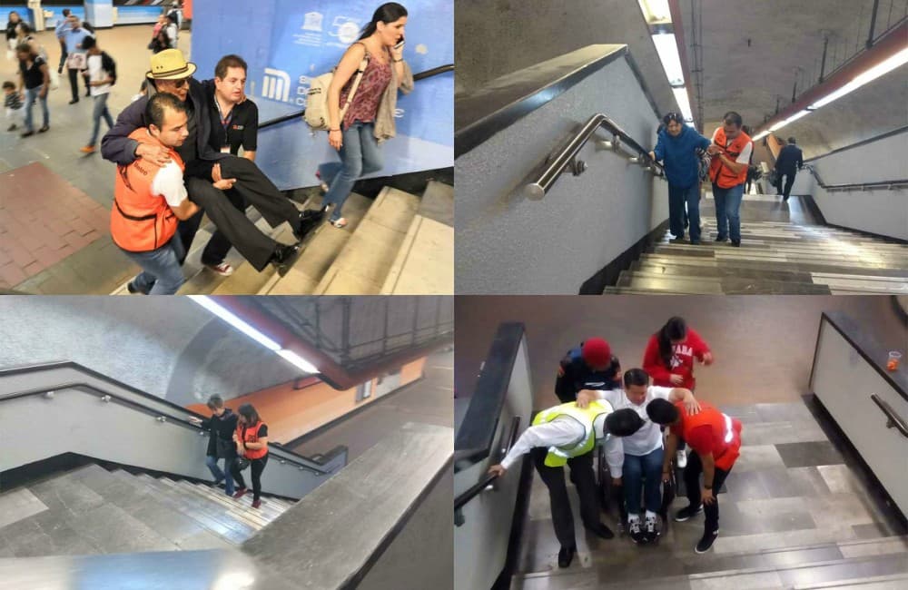 Cargan a usuarios del Metro por falta de escaleras eléctricas en la Línea 7