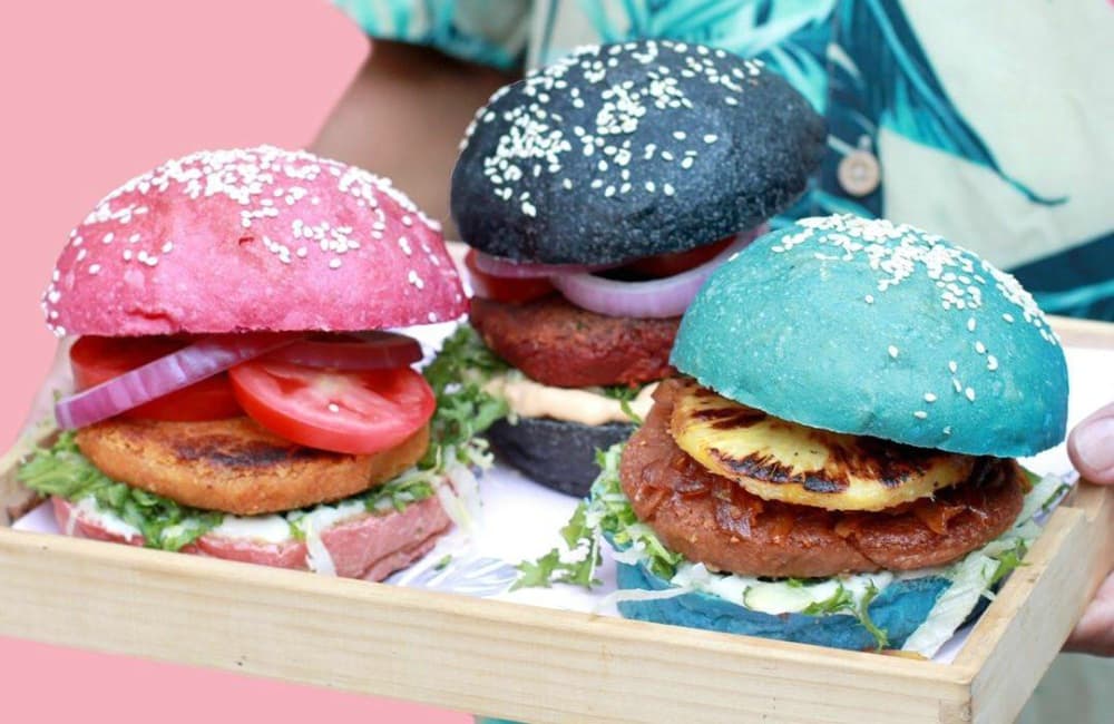 HAMBURGUESAS DE COLORES EN PULPA AMOR LÍQUIDO