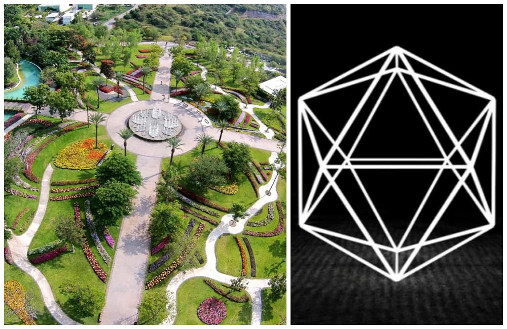 esculturas iluminadas en jardines de méxico