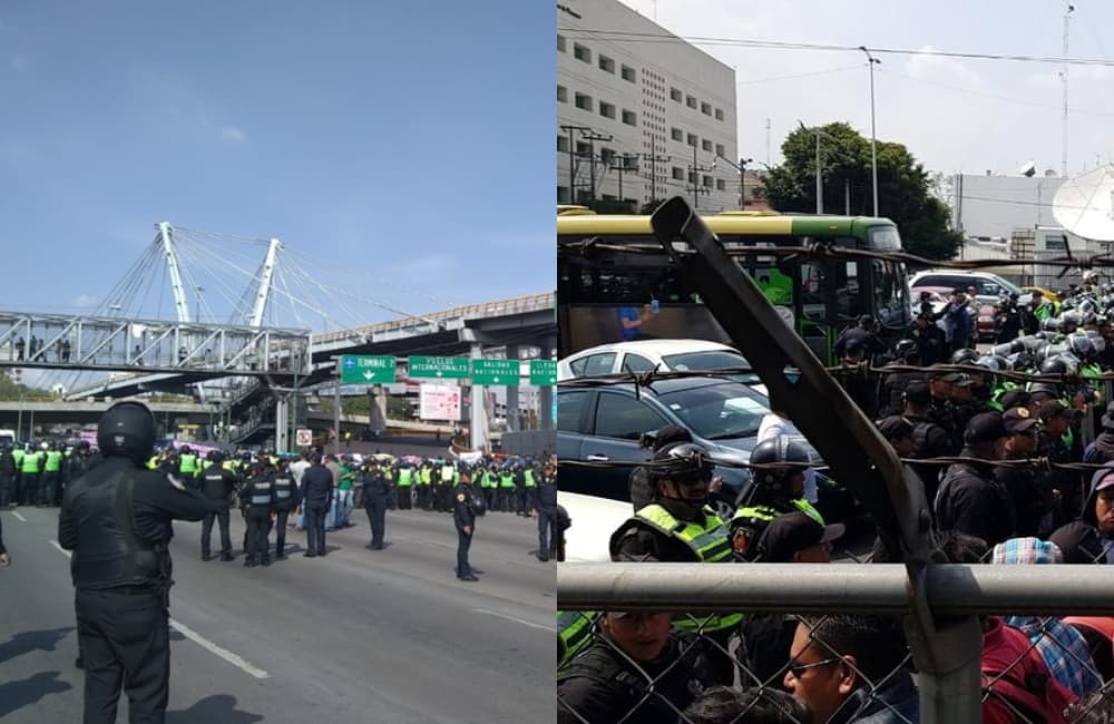 policías bloquean Periférico Sur