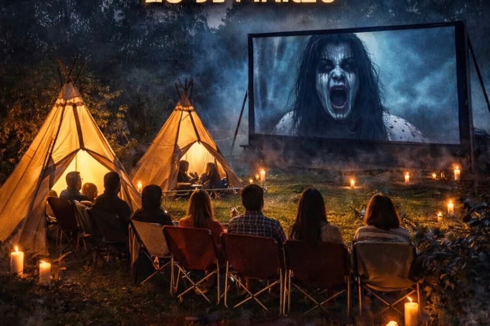Maratón de cine de terror en Xochimilco en una chinampa en marzo.
