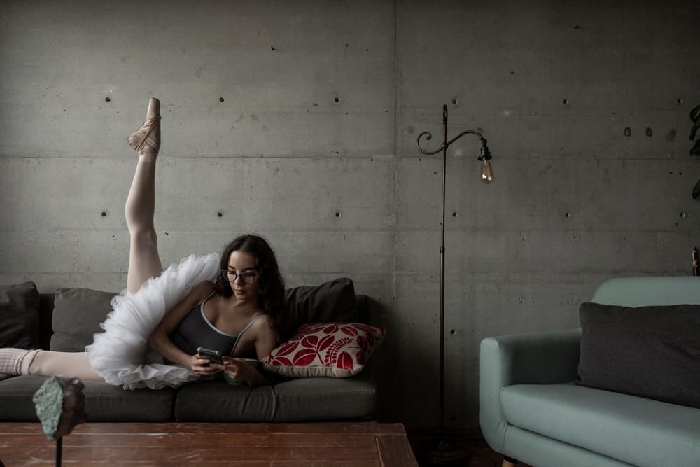 bailarina de ballet en confinamiento