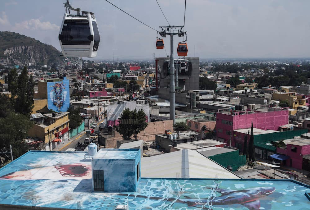 obras del teleférico de Naucalpan