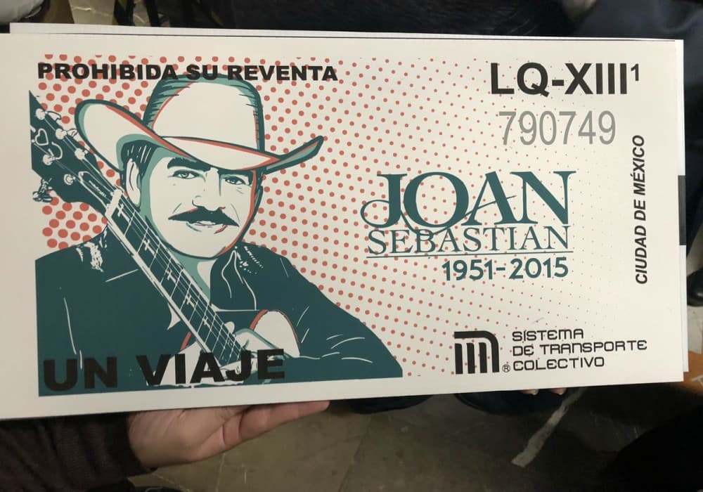 Presentan boleto conmemorativo del Metro con imagen de Joan Sebastian
