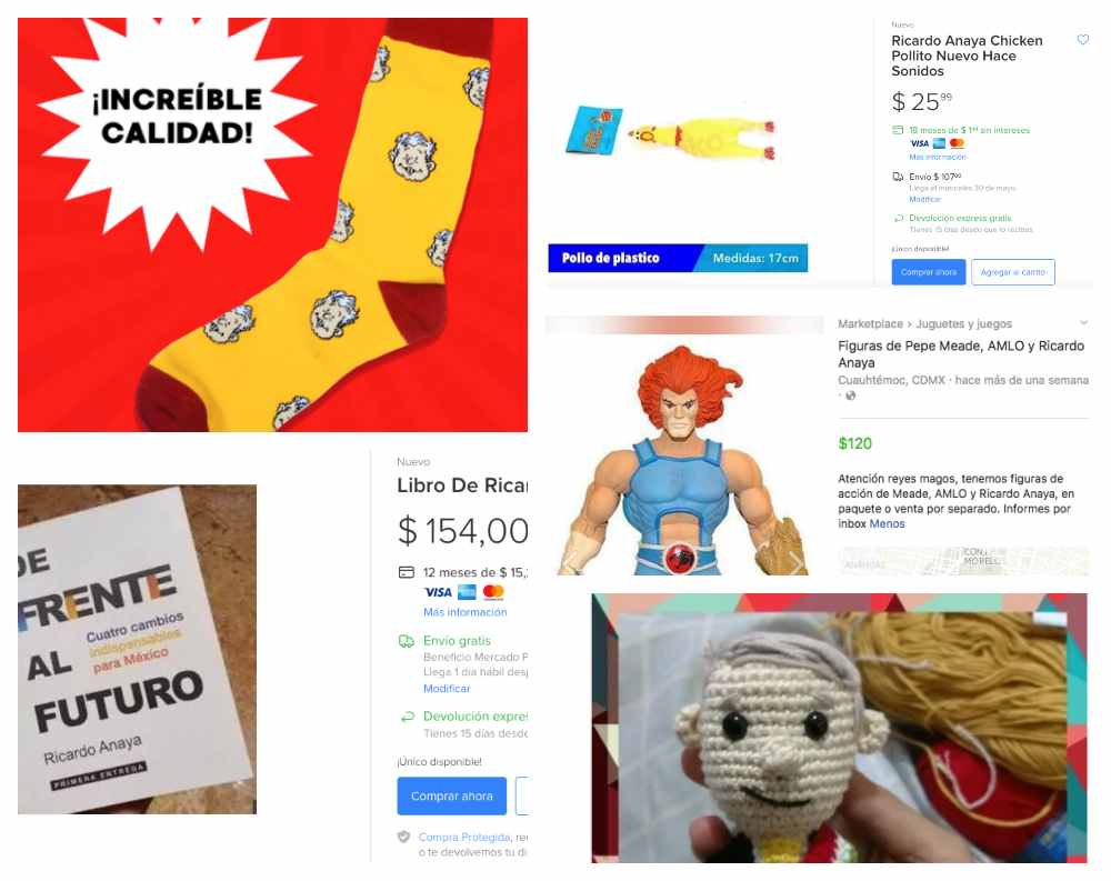 productos de los candidatos