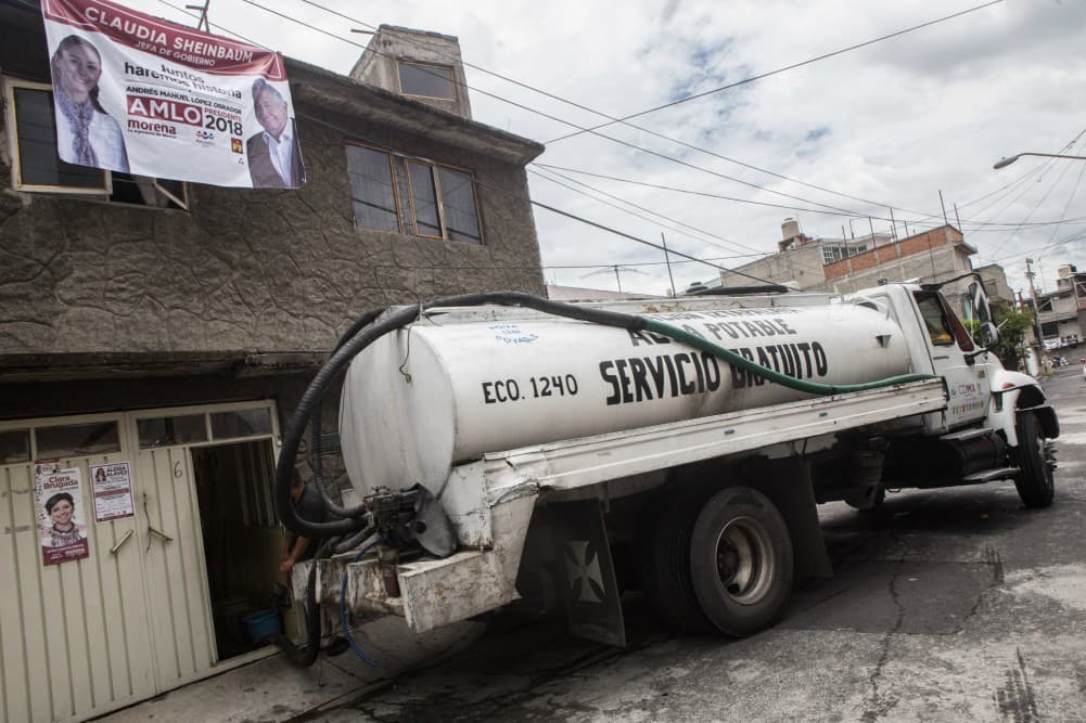 ya están repartiendo pipas de agua en Iztpalapa