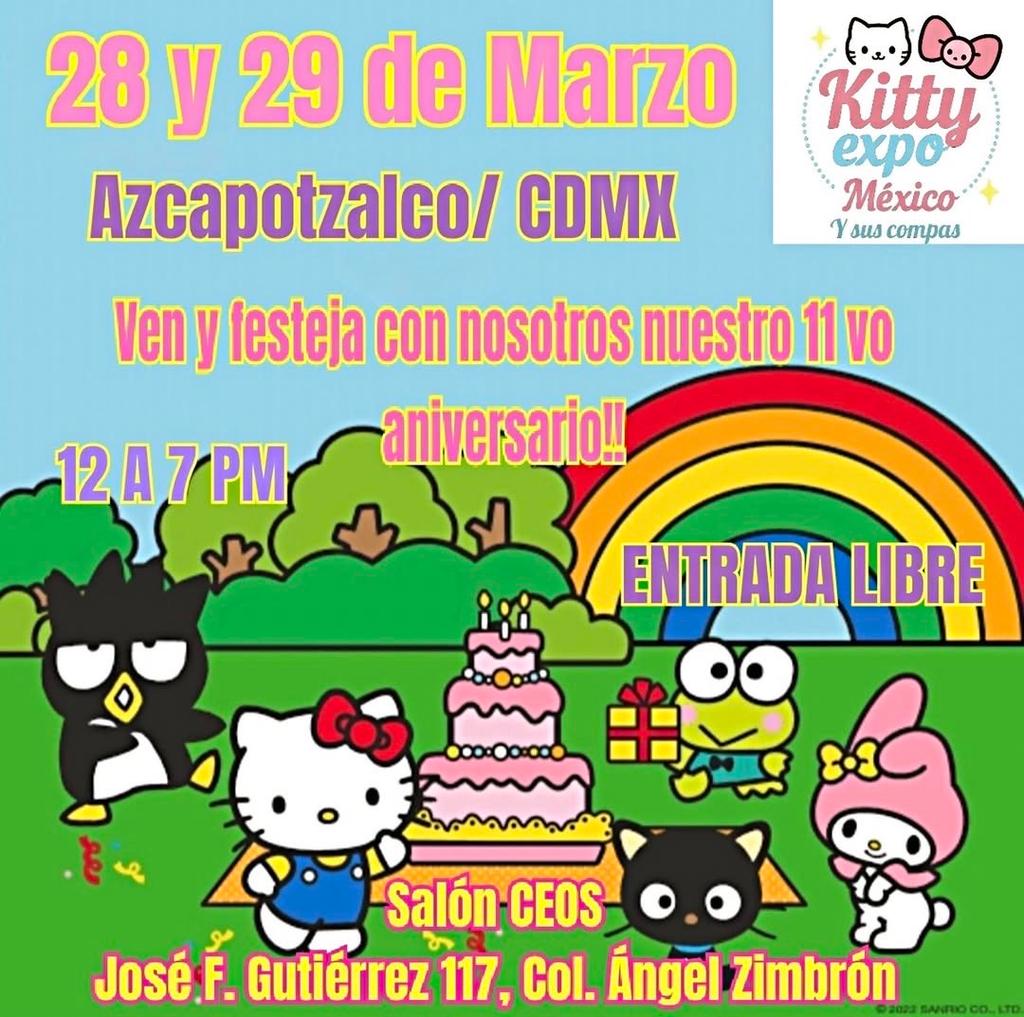 Cartel oficial 11 aniversario Kitty Expo México en Azcapotzalco CDMX entrada libre.