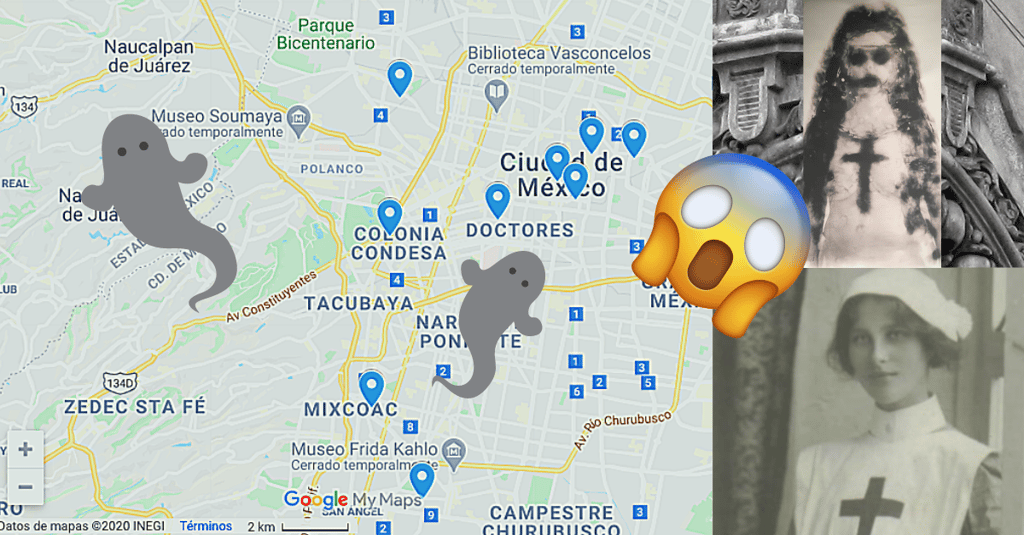 Mapa de lugares embrujados en la CDMX