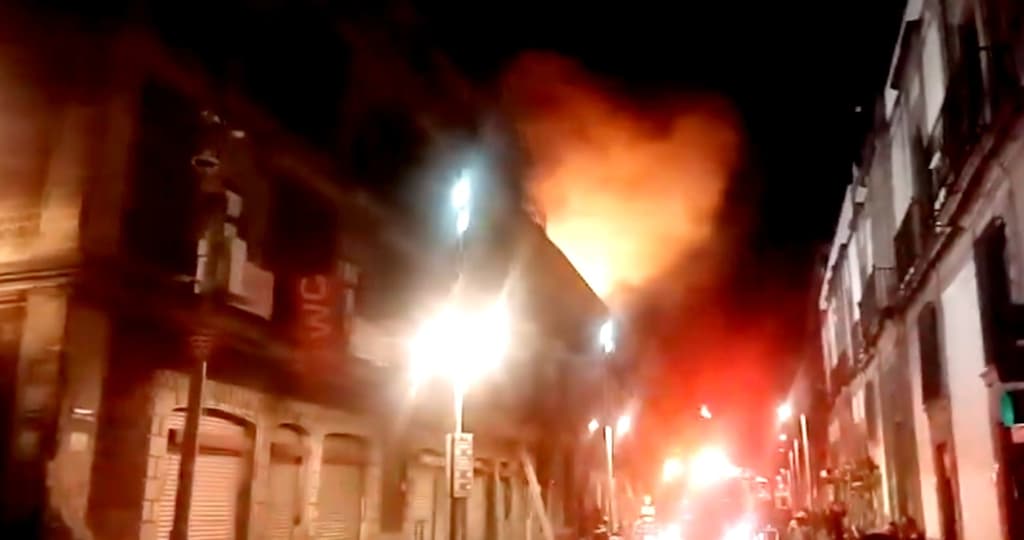 Incendio en el Centro Histórico de CDMX