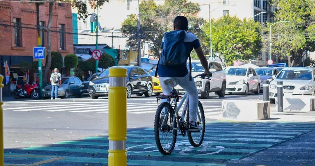 La nueva ciclovía de CDMX se ubica en la colonia Doctores de la alcaldía Cuauhtémoc. / Foto: Semovi