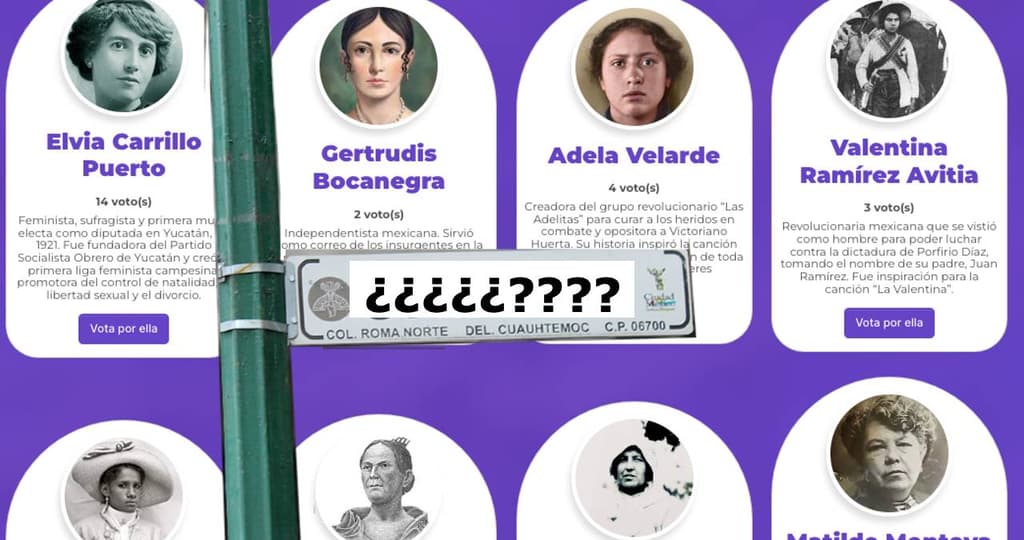 A través de la plataforma Ciudad de las Heroínas se puede votar por perfiles de mujeres para renombrar las calles de CDMX.