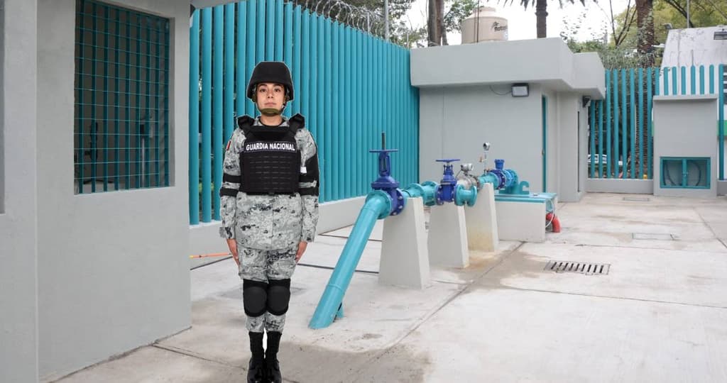 Guardia nacional en pozos de agua de benito juárez