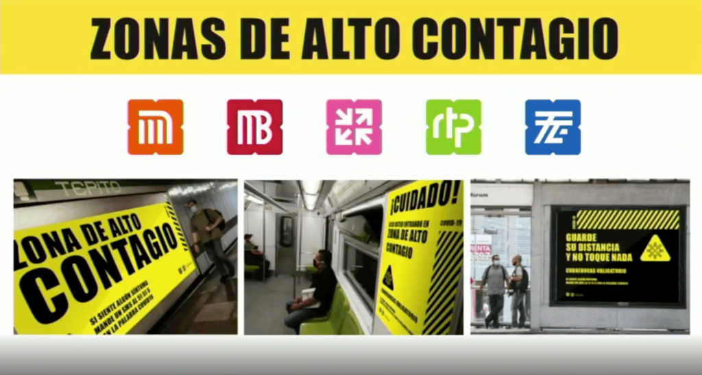 Letreros de alerta por COVID-19