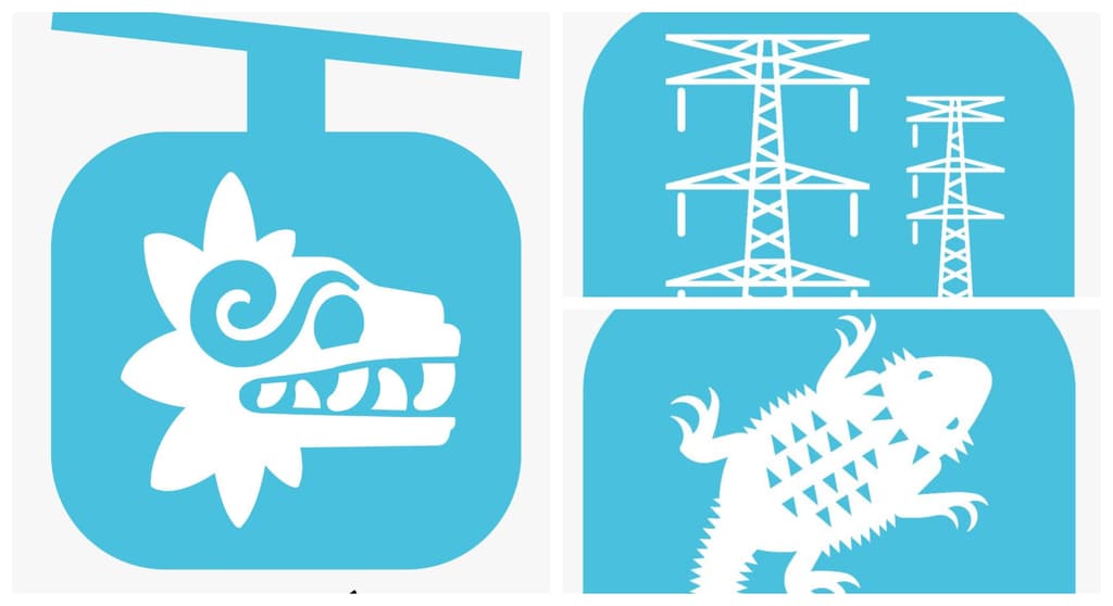 íconos de la línea 2 del cablebús