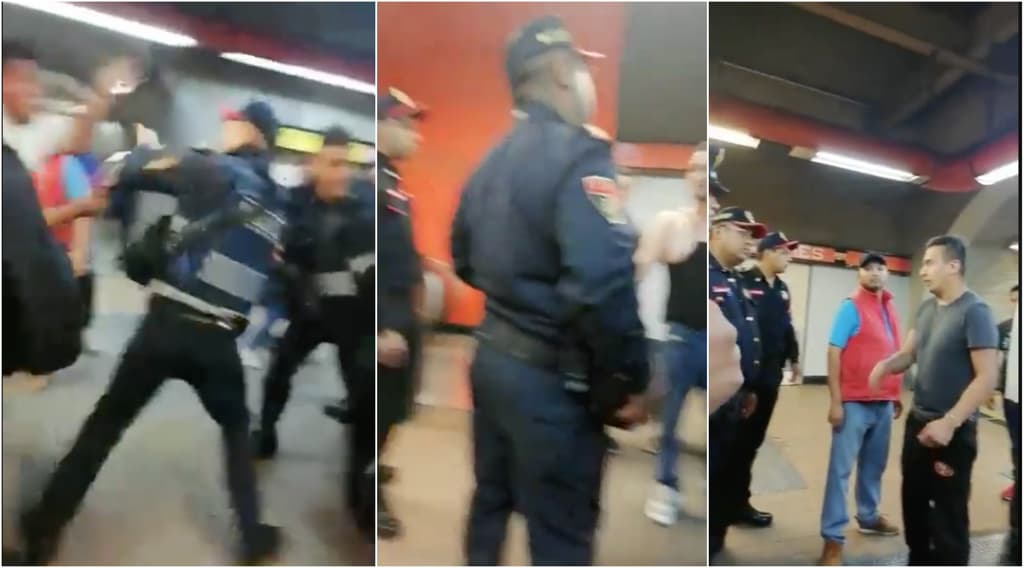 polis y ambulantes en el Metro