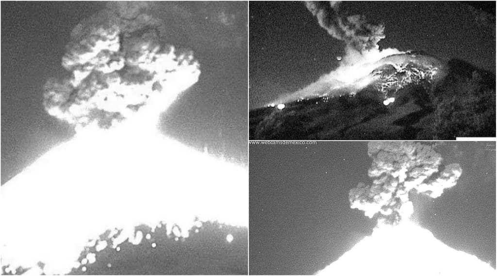 fuerte explosión del volcán popocatépetl