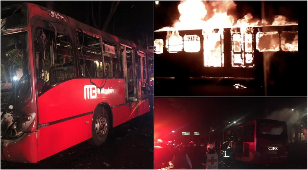 incendio de una unidad del Metrobús