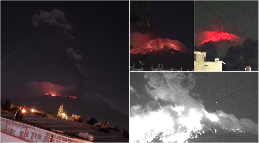 Popocatépetl lanzó lava y ceniza