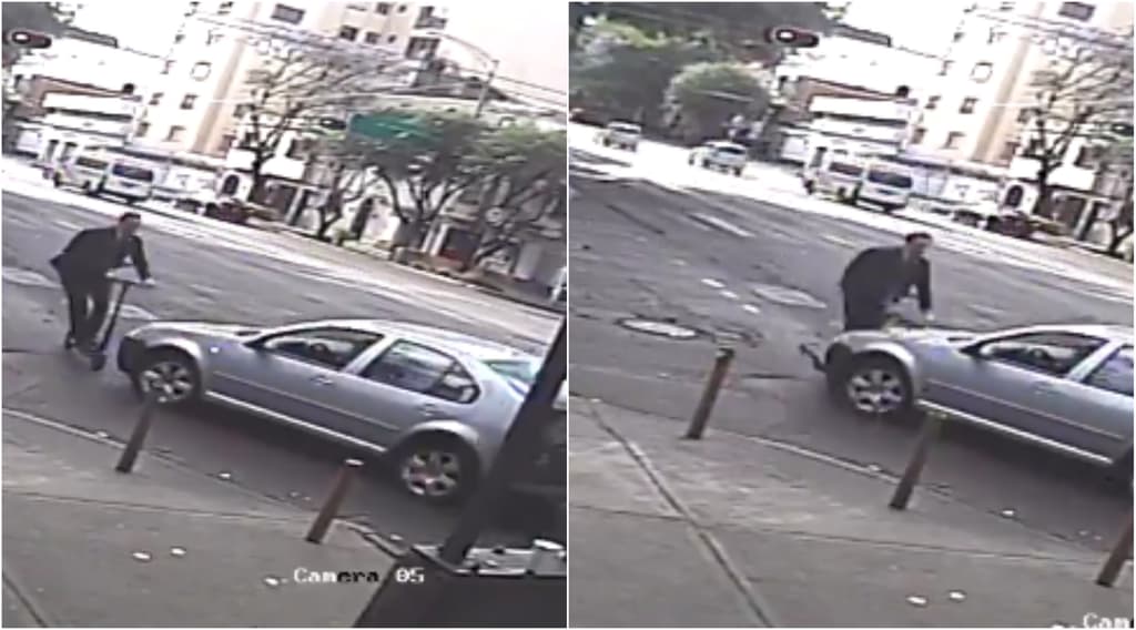 usuario de scooter sale disparado