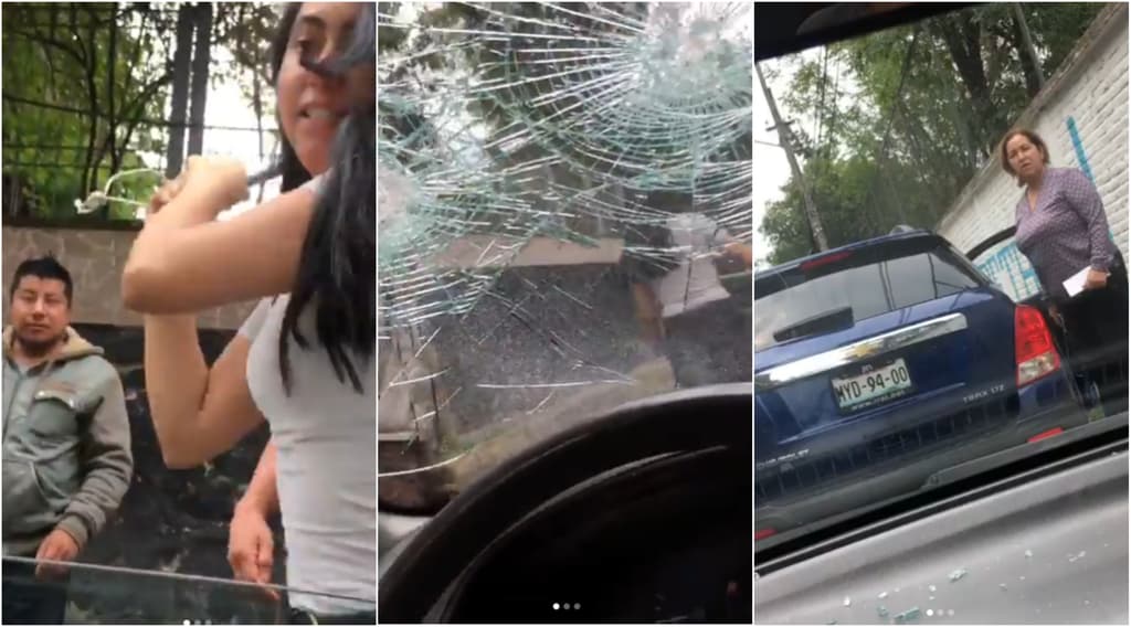 mujer destroza auto a batazos