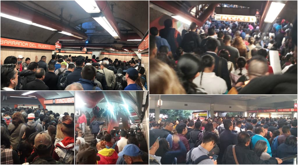 caos en la línea 7 del metro
