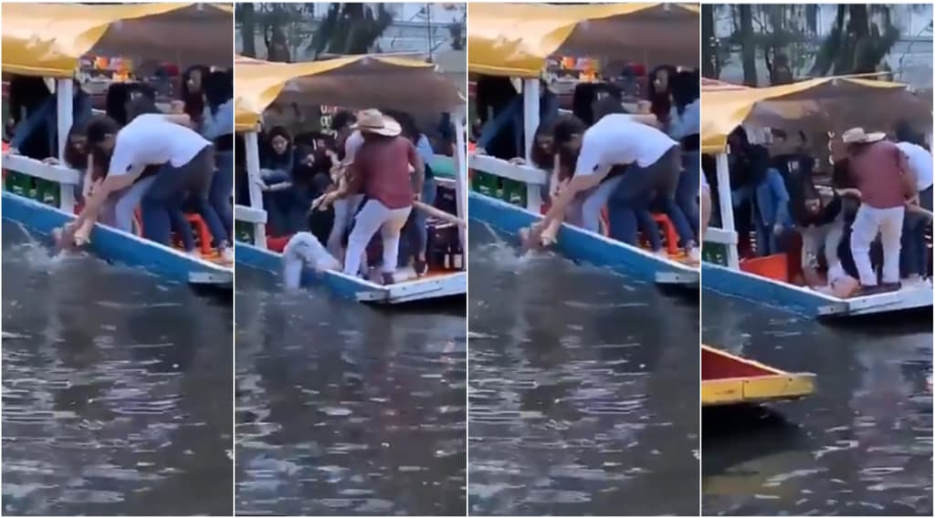 rescatada tras caer de una trajinera