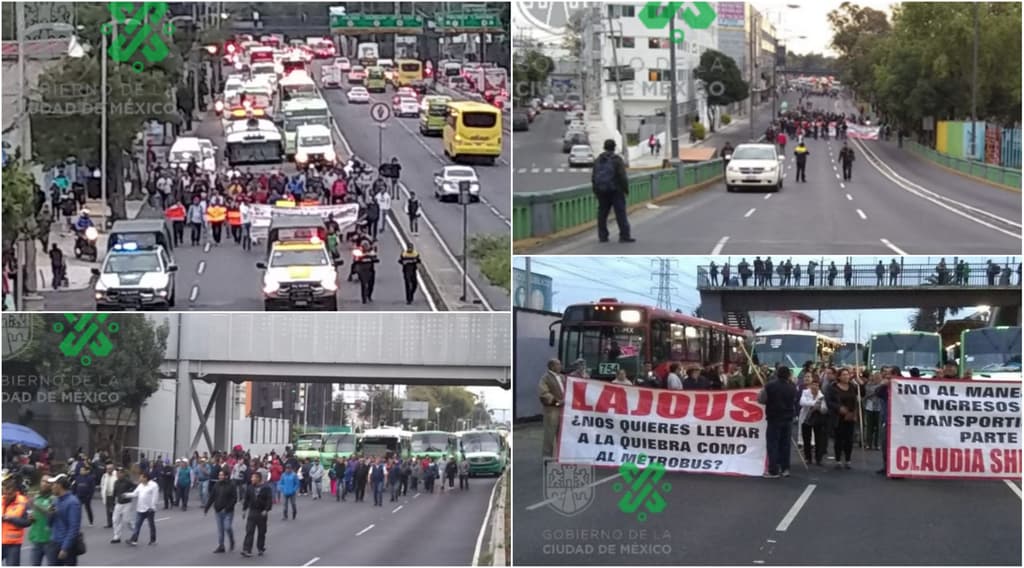 marchas de transportistas en la CDMX