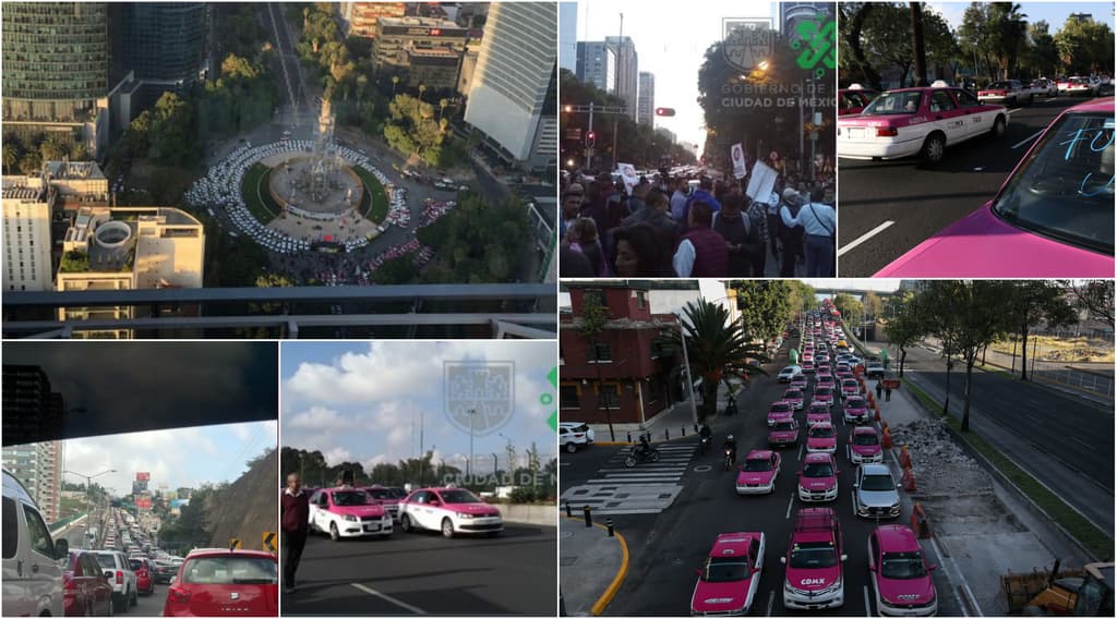 fotos de la marcha de taxistas