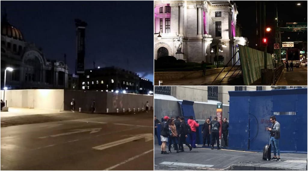 vallas en edificios por la marcha