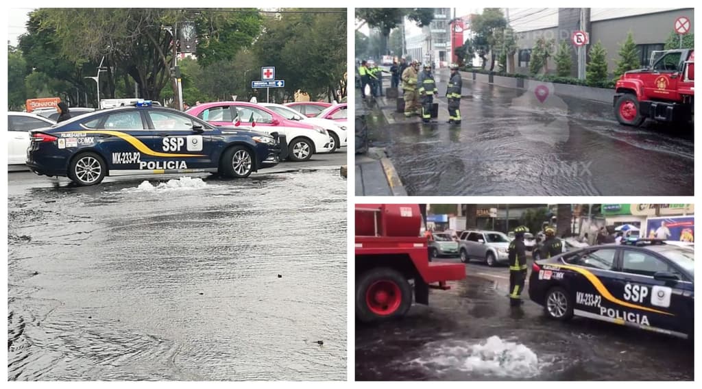 mega fuga de agua en Polanco