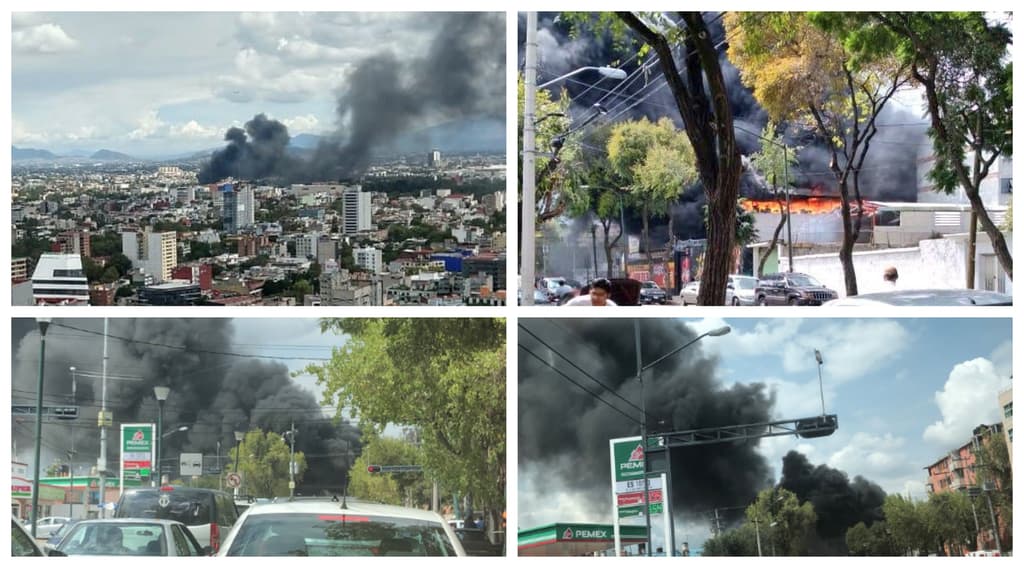 se incendia llantera en la colonia Doctores