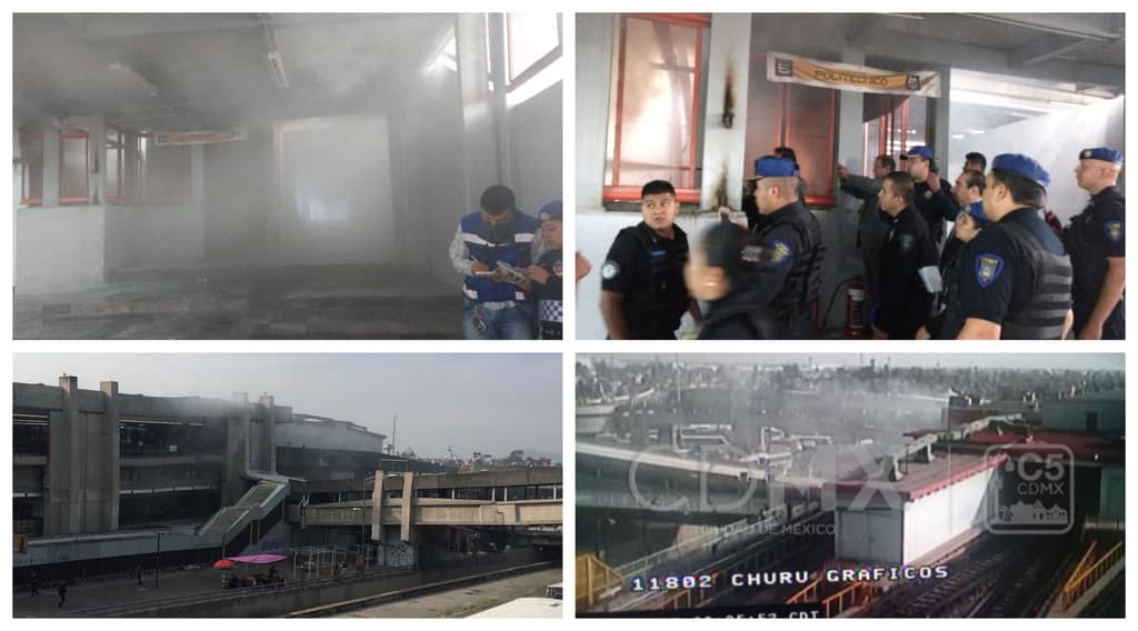 incendio en la taquilla del Metro Pantitlán
