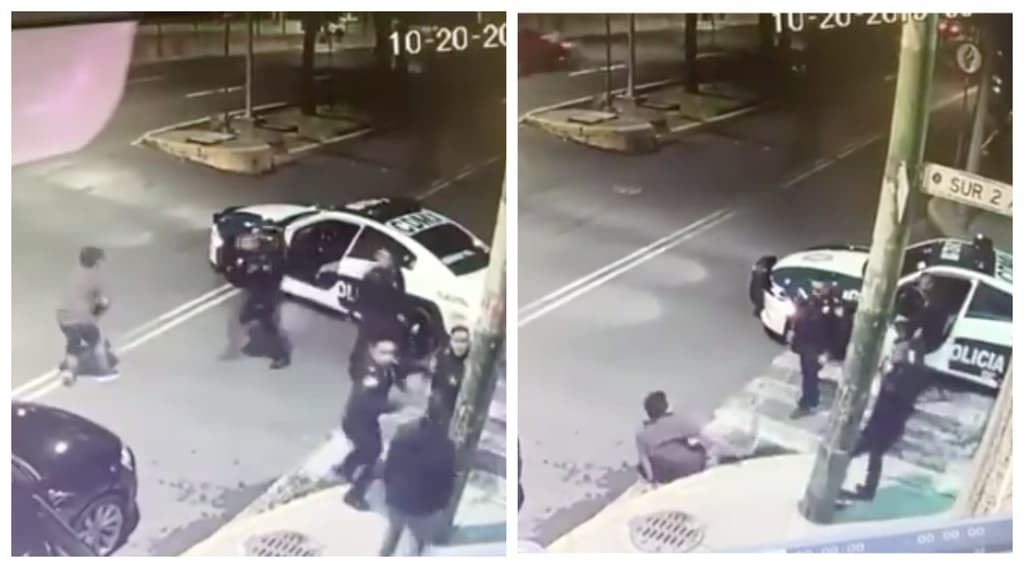 policías golpearon a dos hombres