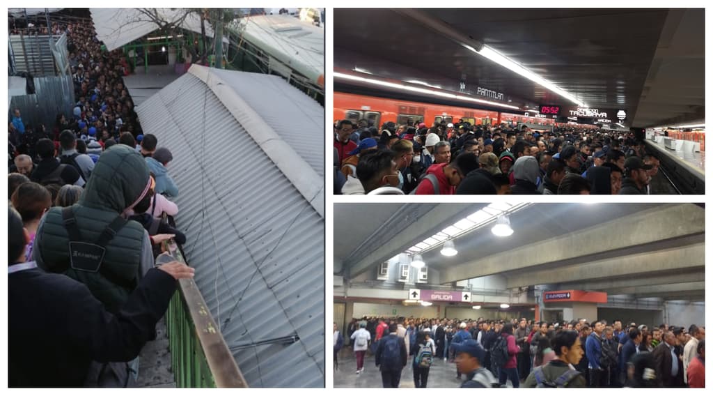 caos en el metro pantitlán