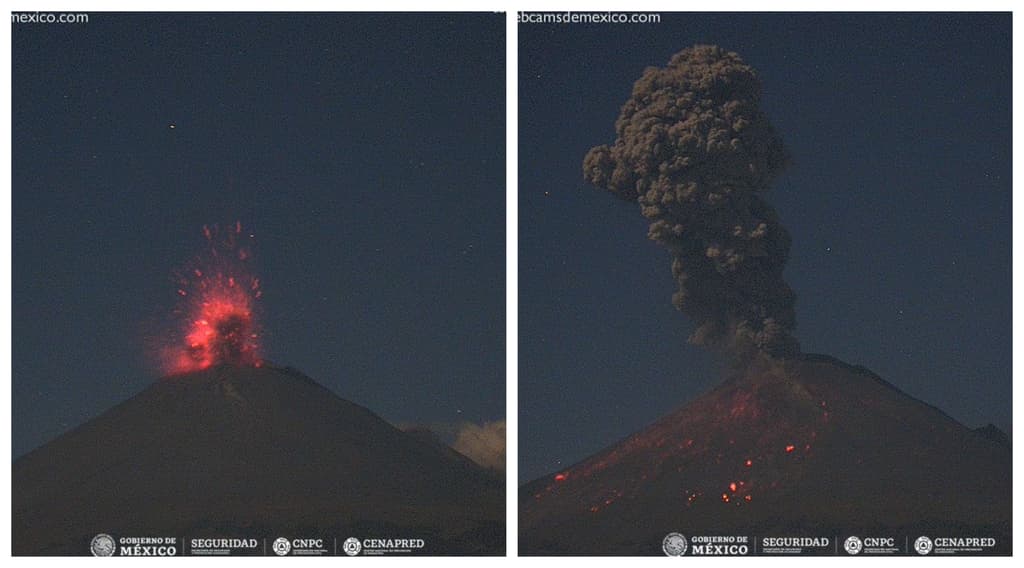 explosión en el volcán Popocatépetl