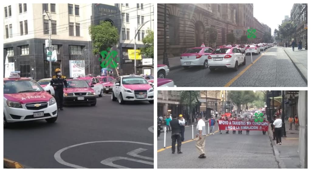 taxistas marchan al zócalo