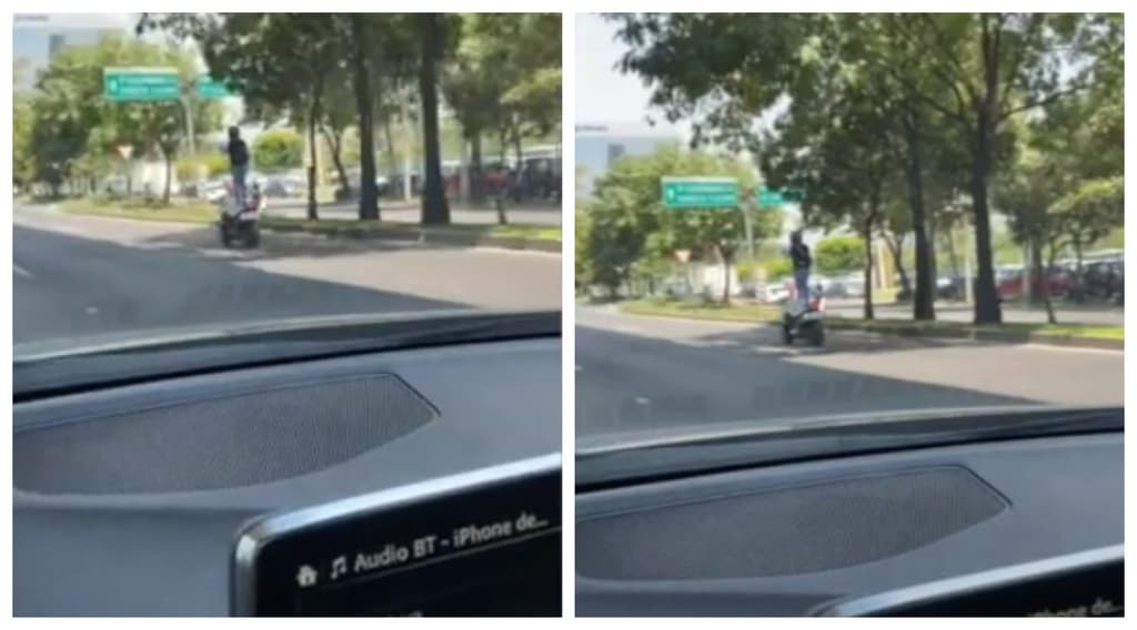 Motociclista acróbata