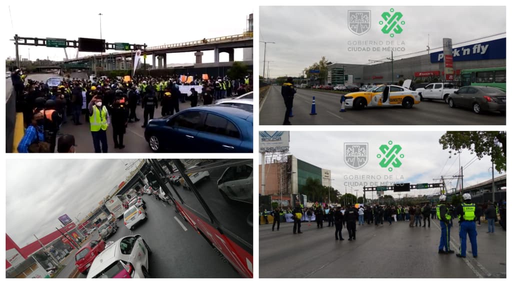 bloqueo en las inmediaciones del AICM